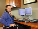 Neo-Flex Notebook Lift Stand in Use
