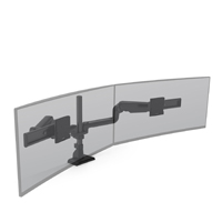 Click to enlarge E5 Triple Dynamic Pole Monitor Arm - Dual Screen Configuration
