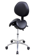Kanewell 908 Adjustable Saddle Chair with Articulating Backrest - Front Profile View